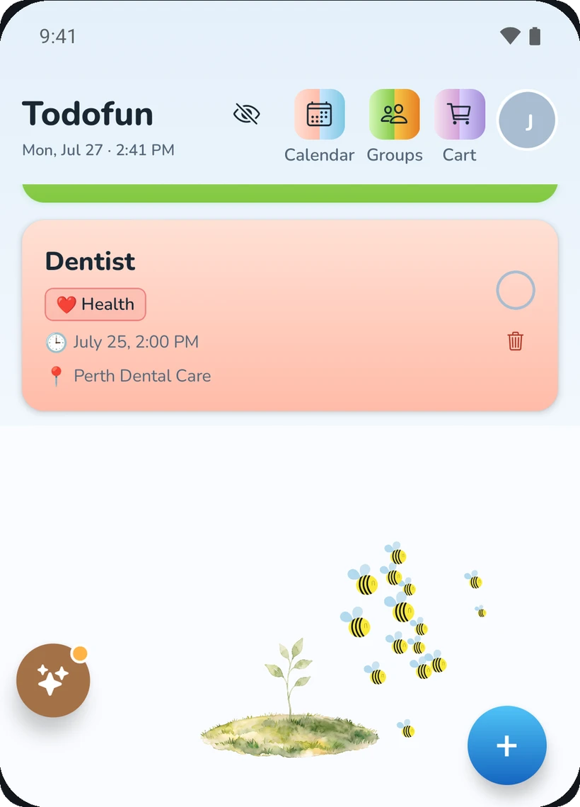 Your Todofun tree, growing as you finish tasks